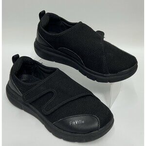 FitVille Diabetic Shoes Men’s 8.5 EW Marca Black Wide Comfort Walking Sneaker